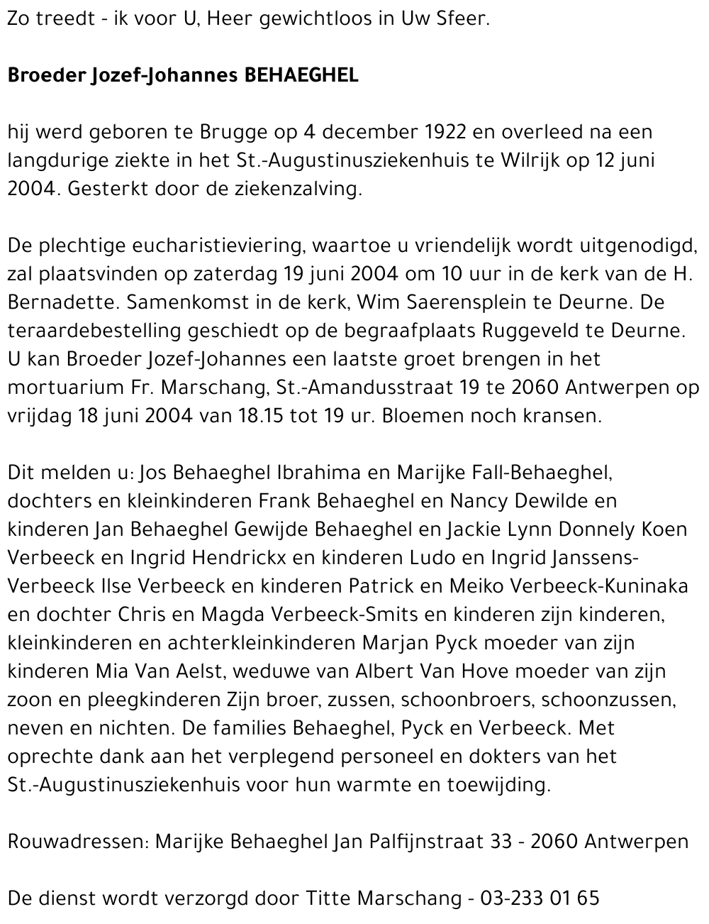 JOZEF-JOHANNES BEHAEGHEL