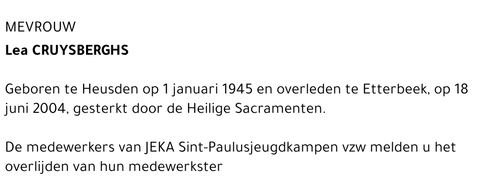 Lea Cruysberghs