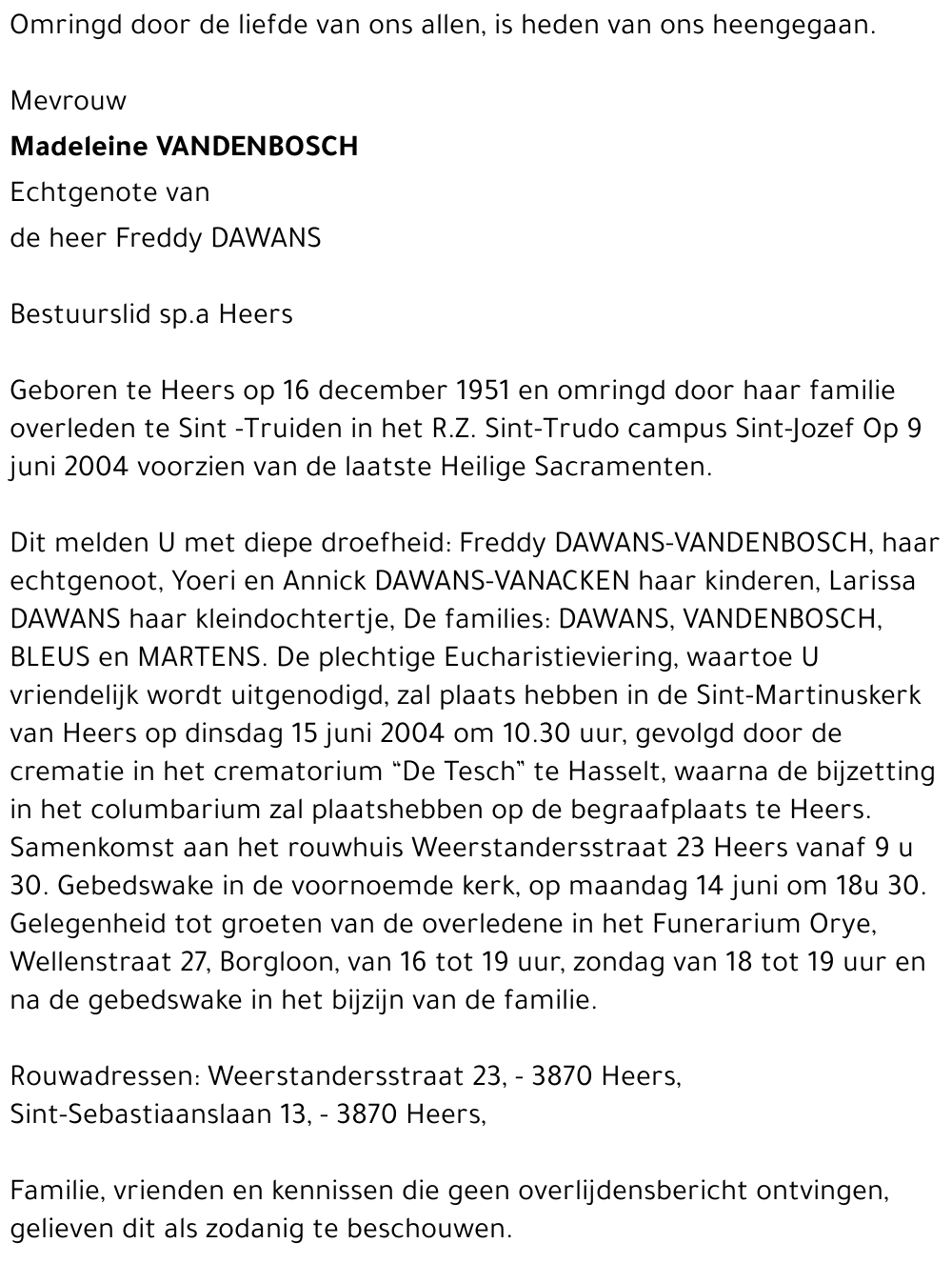 Madeleine Vandenbosch