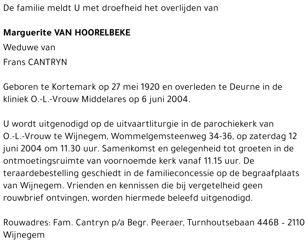 Margaretha Van Hoorelbeke