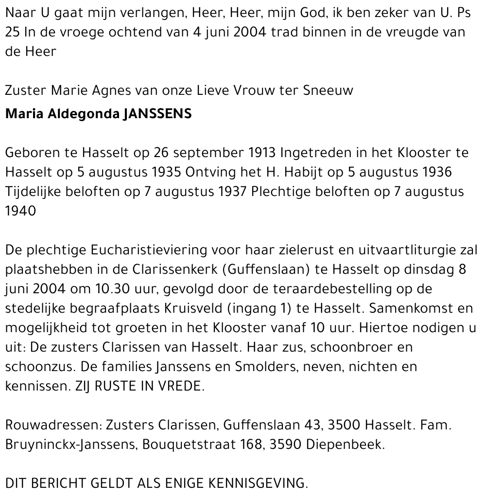 Maria Aldegonda Janssens