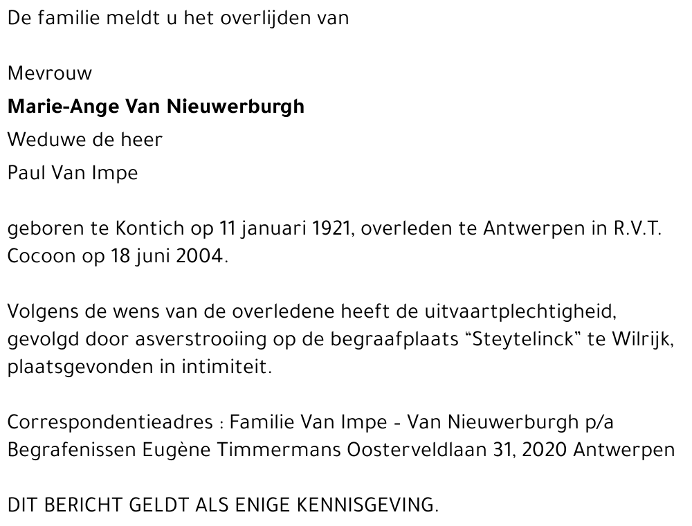 Marie-Ange Van Nieuwerburgh