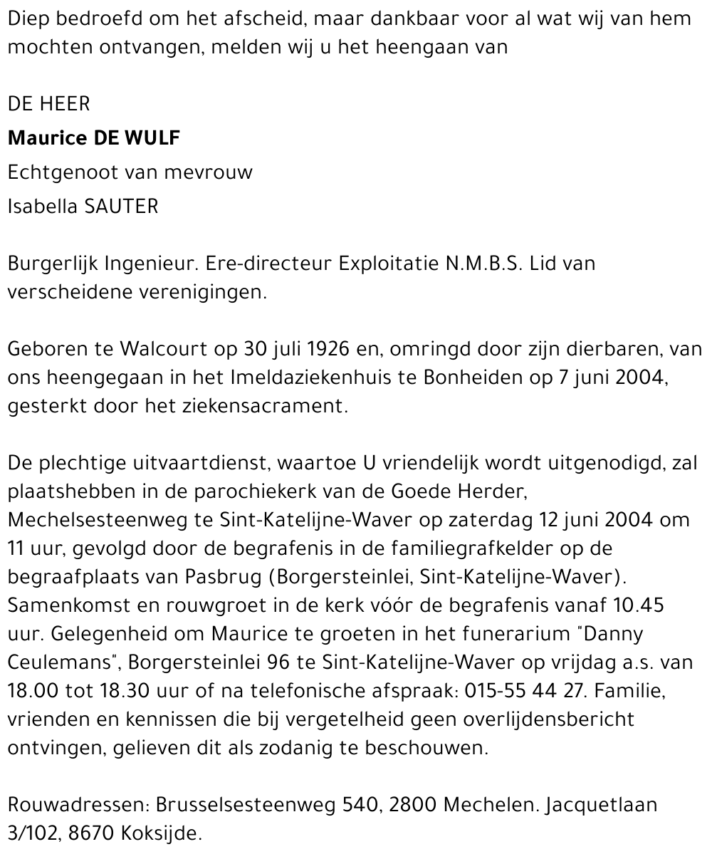Maurice DE WULF