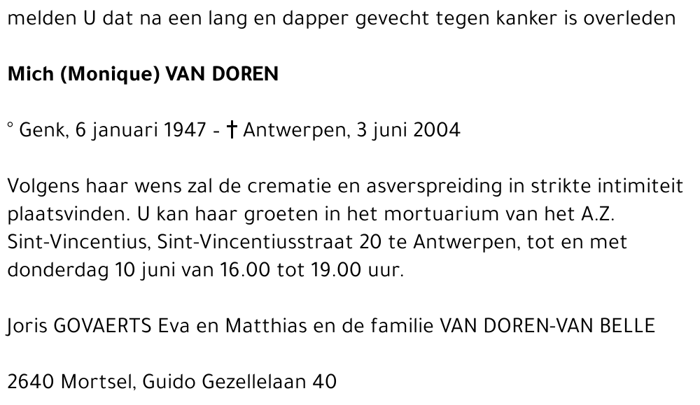 Mich (Monique) Van Doren