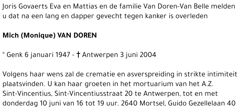 Mich (Monique) Van Doren