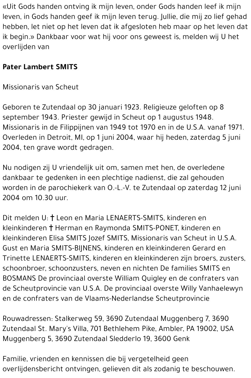 Pater Lambert Smits