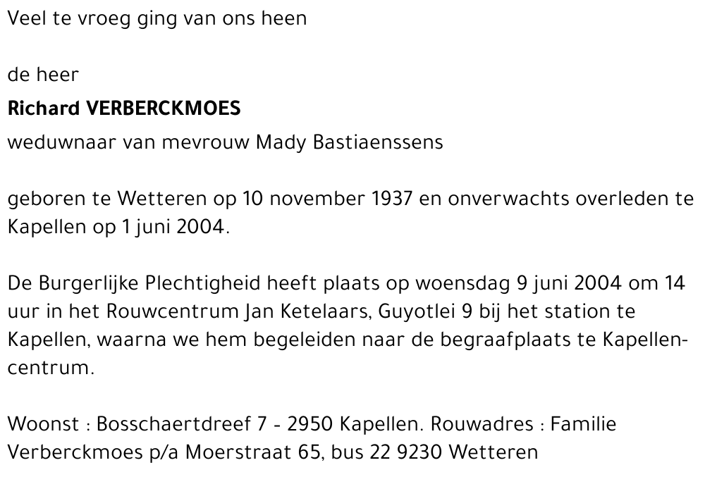 Richard VERBERCKMOES