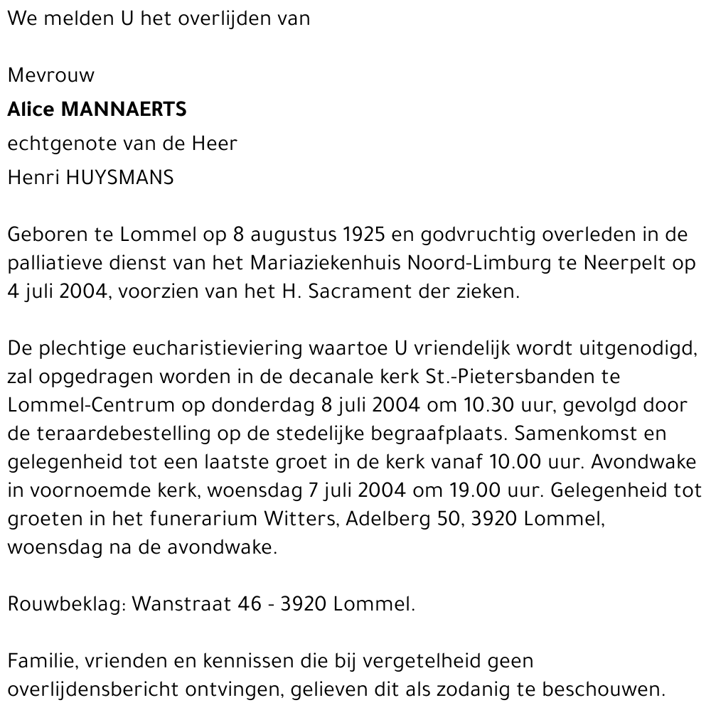 Alice MANNAERTS