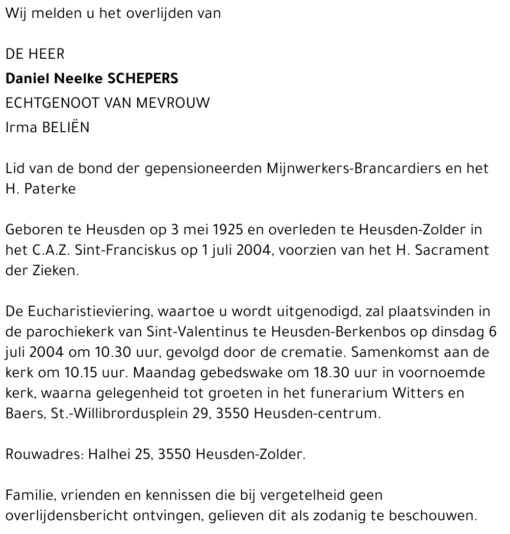 Daniel Neelke Schepers