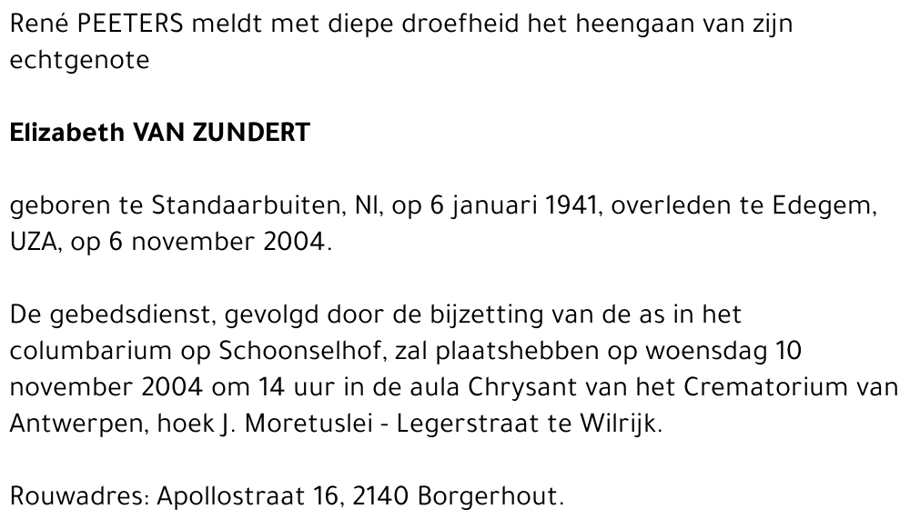 Elizabeth van Zundert