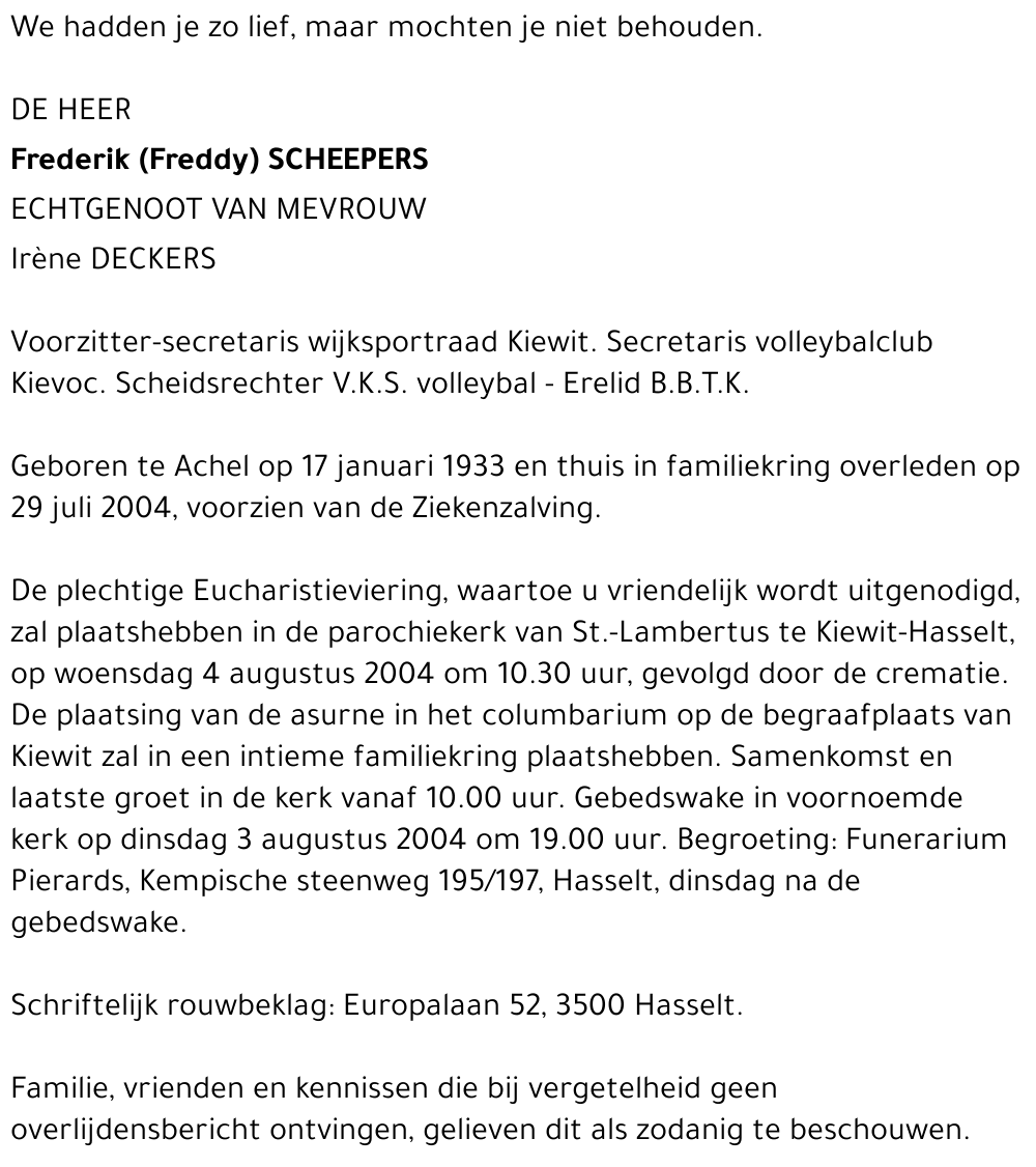 Frederik (Freddy) Scheepers