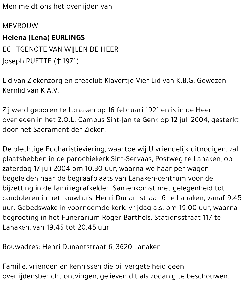 Helena (Lena) Eurlings