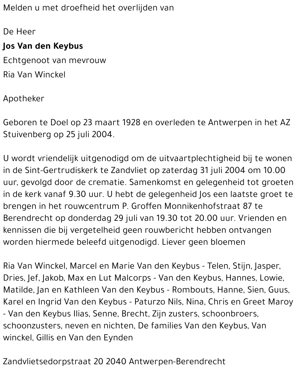 Jos Van den Keybus