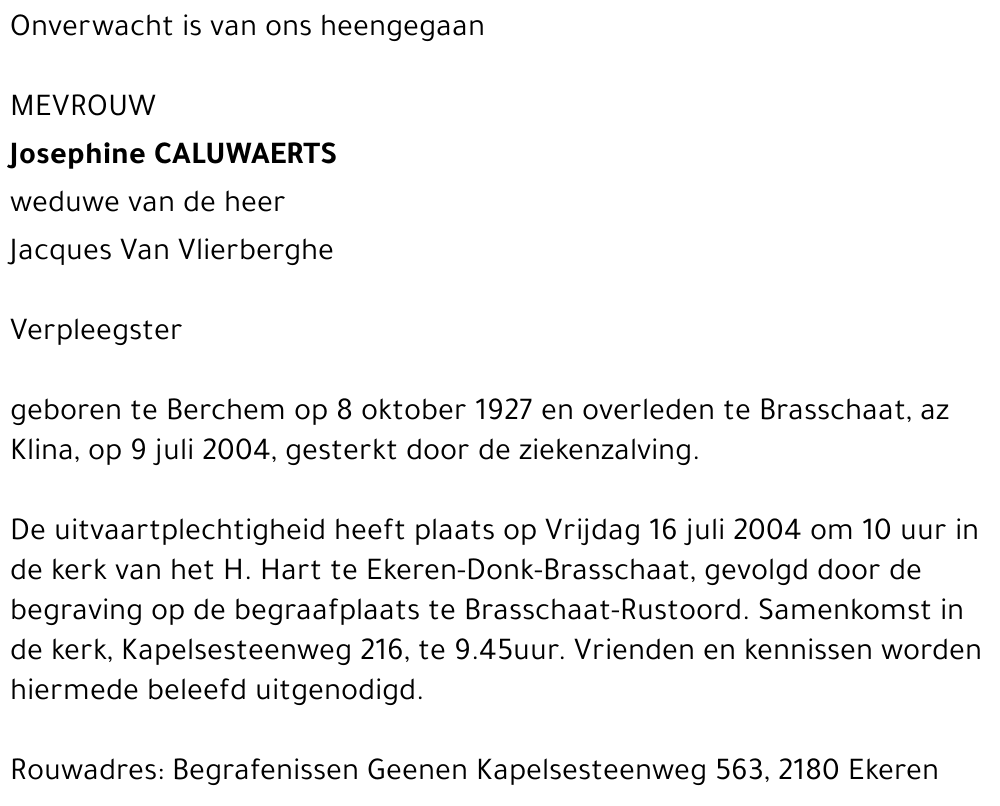Josephine CALUWAERTS