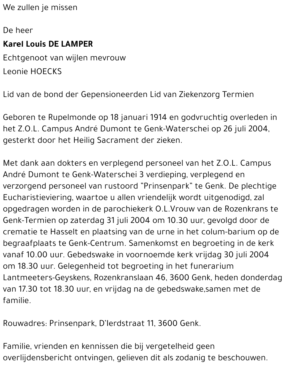 Karel Louis de Lamper