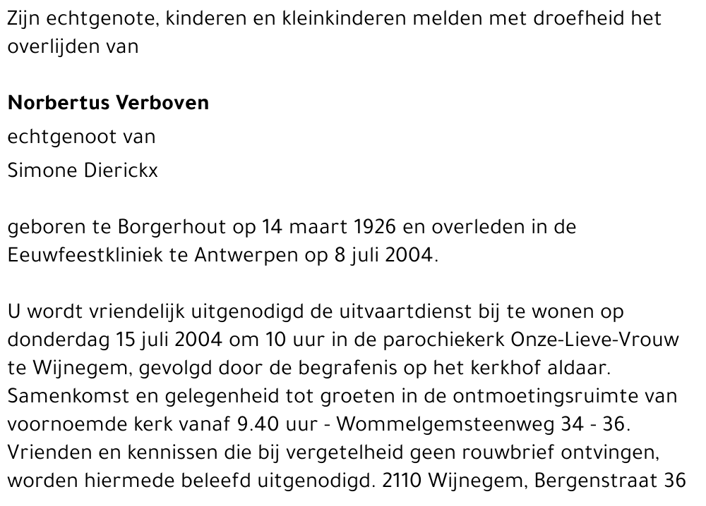 Norbertus VERBOVEN