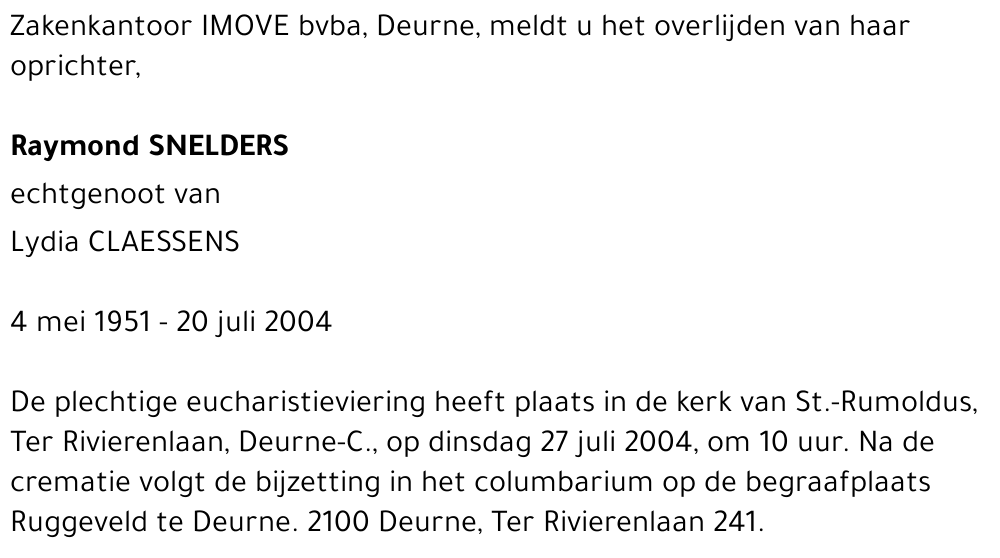 Raymond SNELDERS