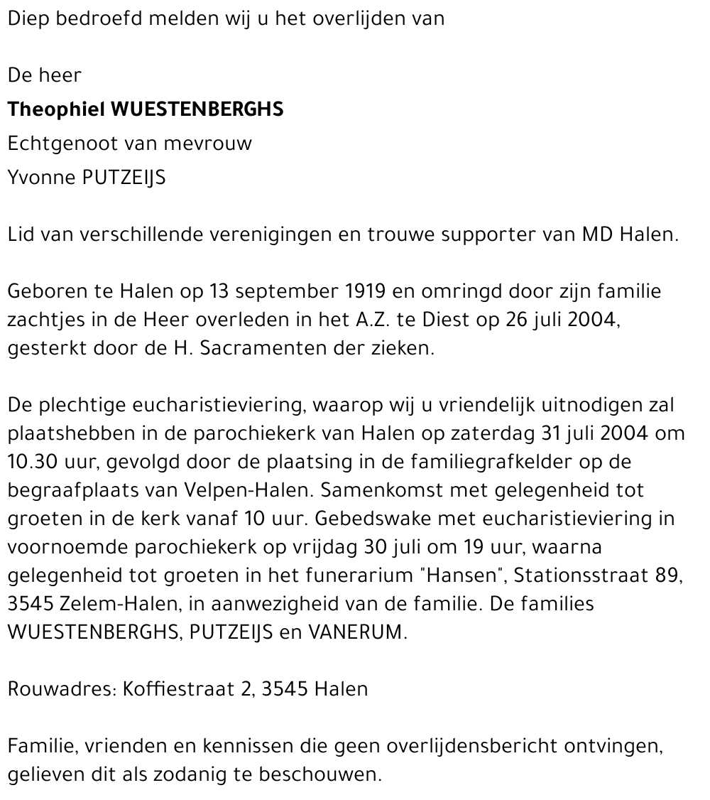 Theophil WUESTENBERGHS