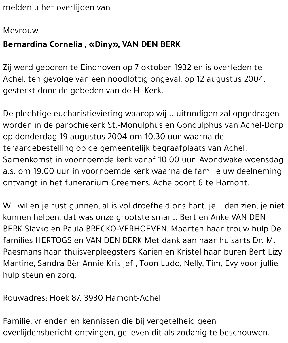 Bernardina Cornelia van den Berk