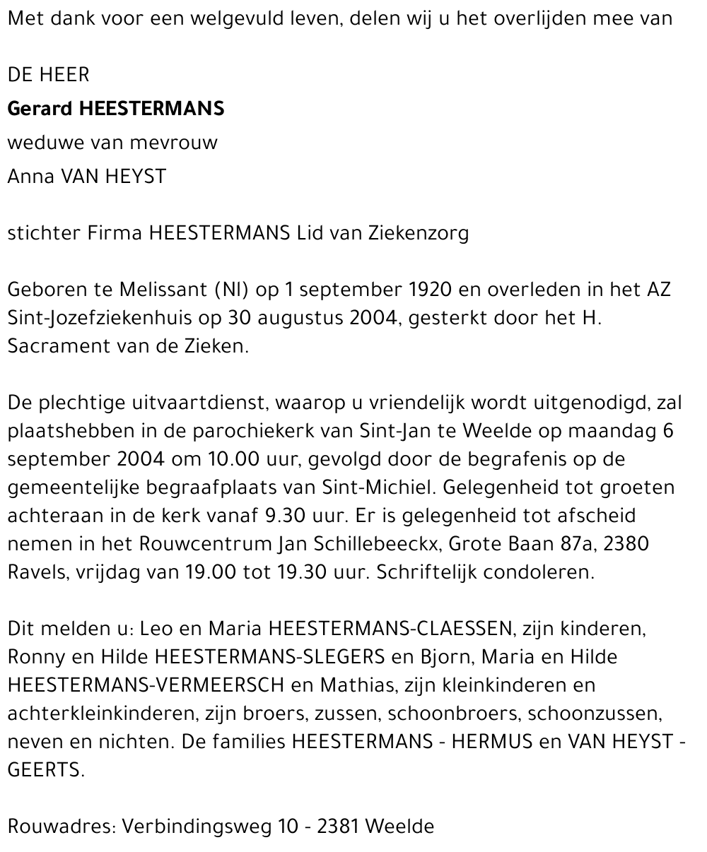 Gerard HEESTERMANS