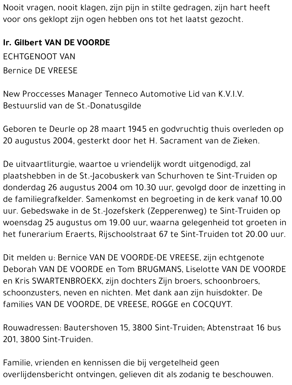 Gilbert Van de Voorde