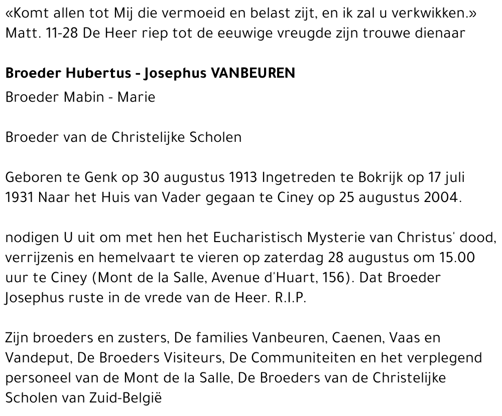 Hubertus Josephus Vanbeuren