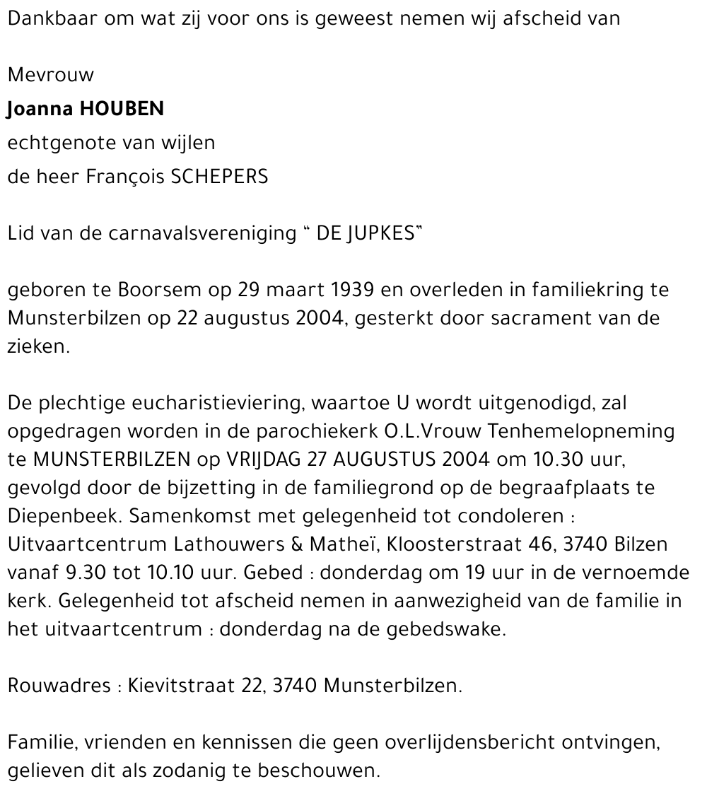 Joanna HOUBEN