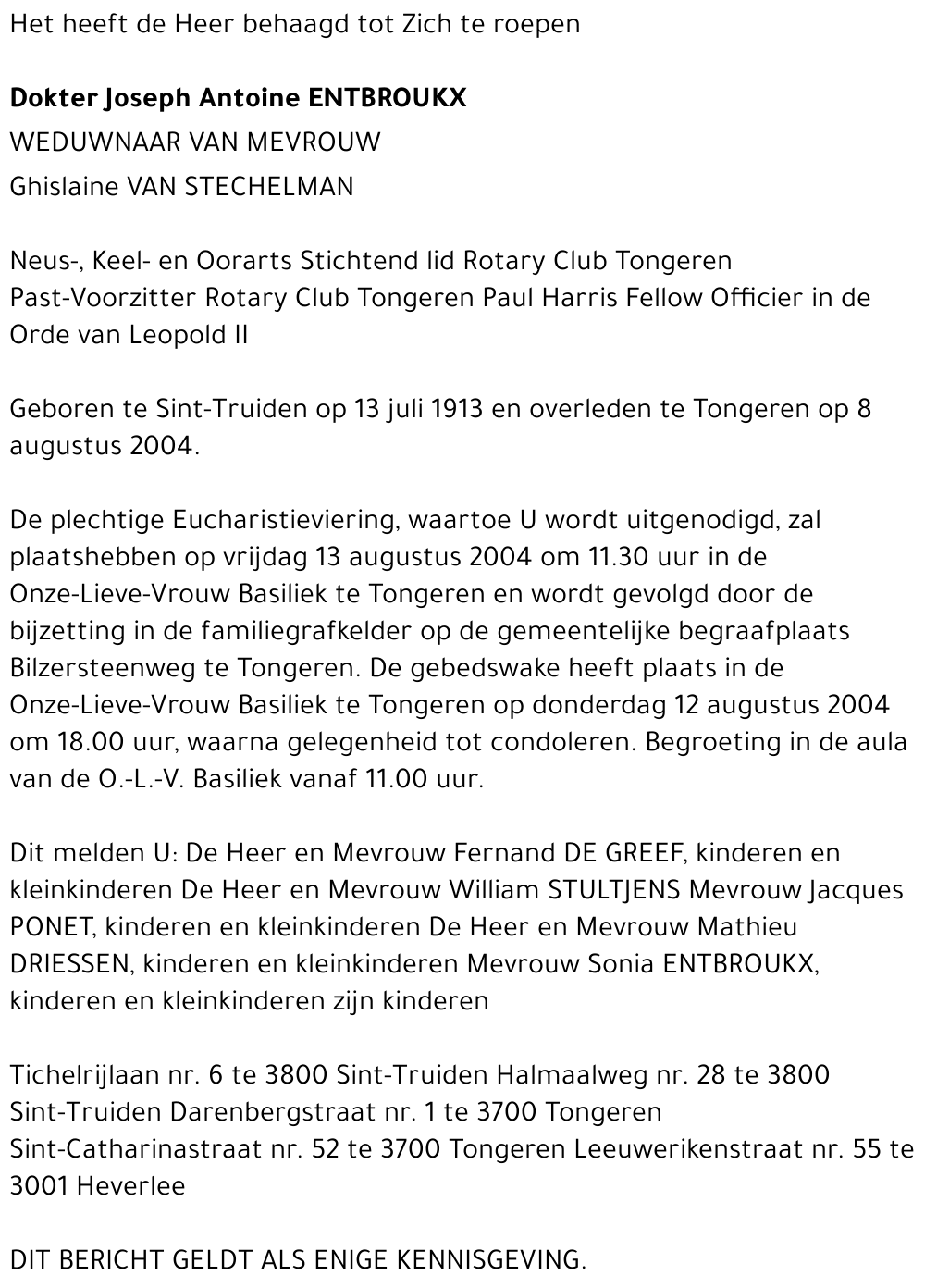 Joseph Antoine Entbroukx