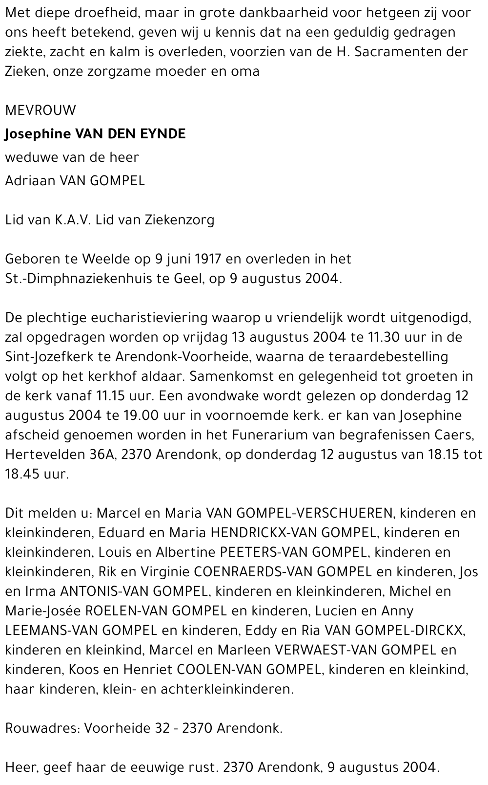 Josephine Van den Eynde