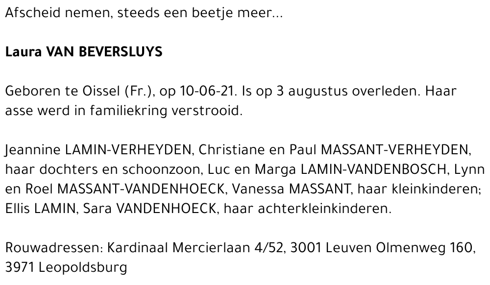 Laura Van Beversluys