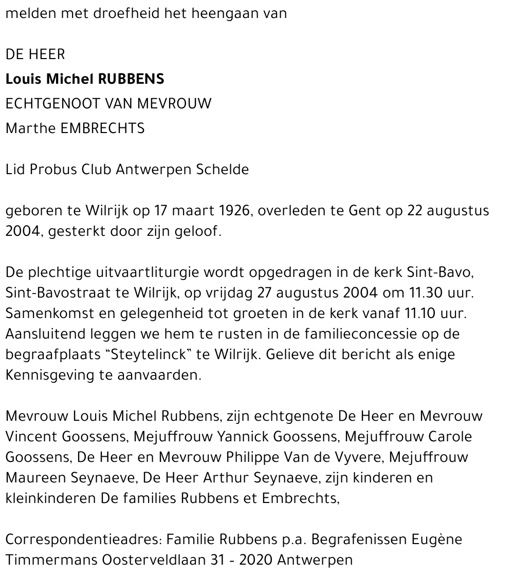 Louis Michel Rubbens