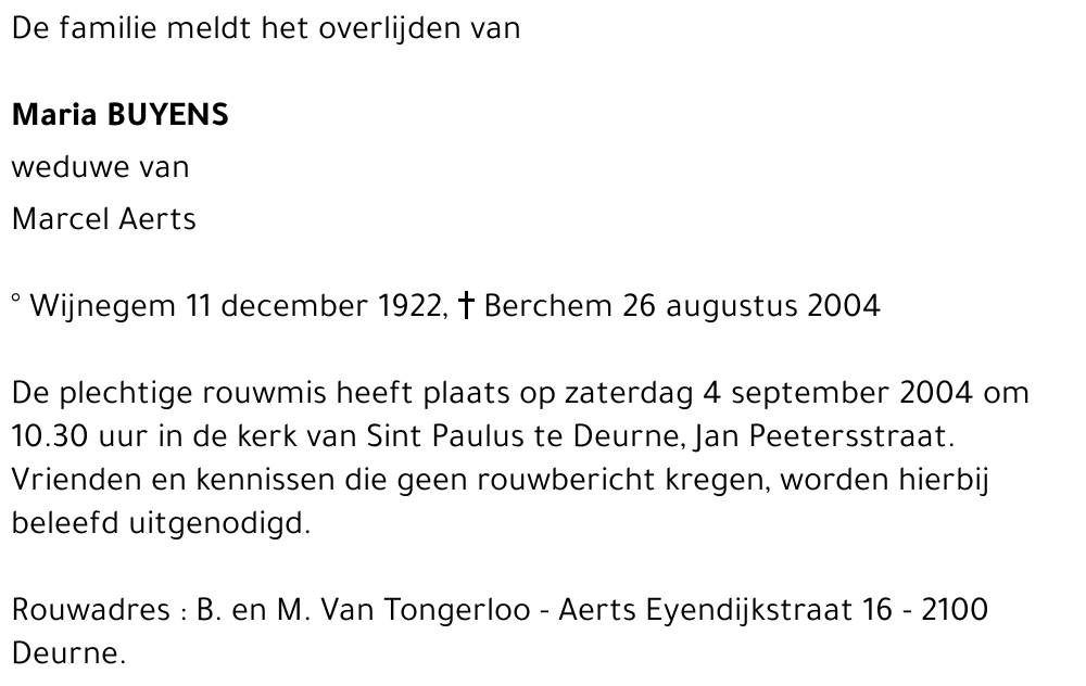 MARIA BUYENS