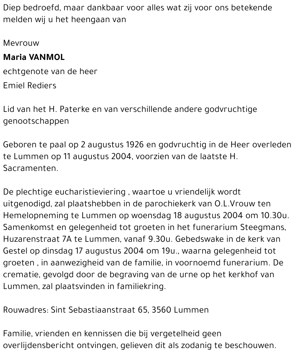 Maria Vanmol