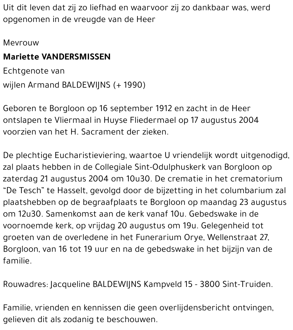 Mariette Vandersmissen