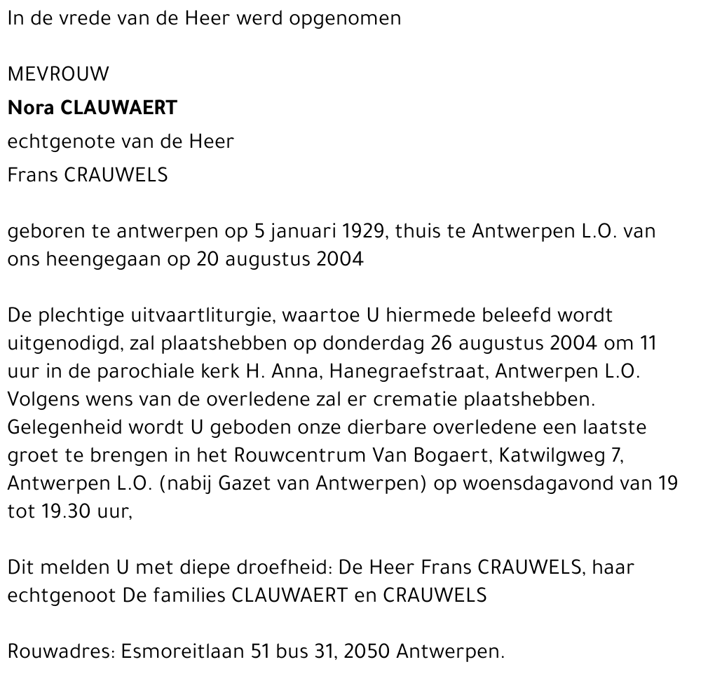 Nora CLAUWAERT