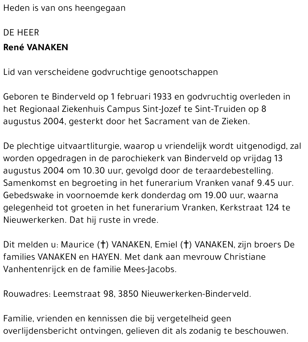 René Vanaken