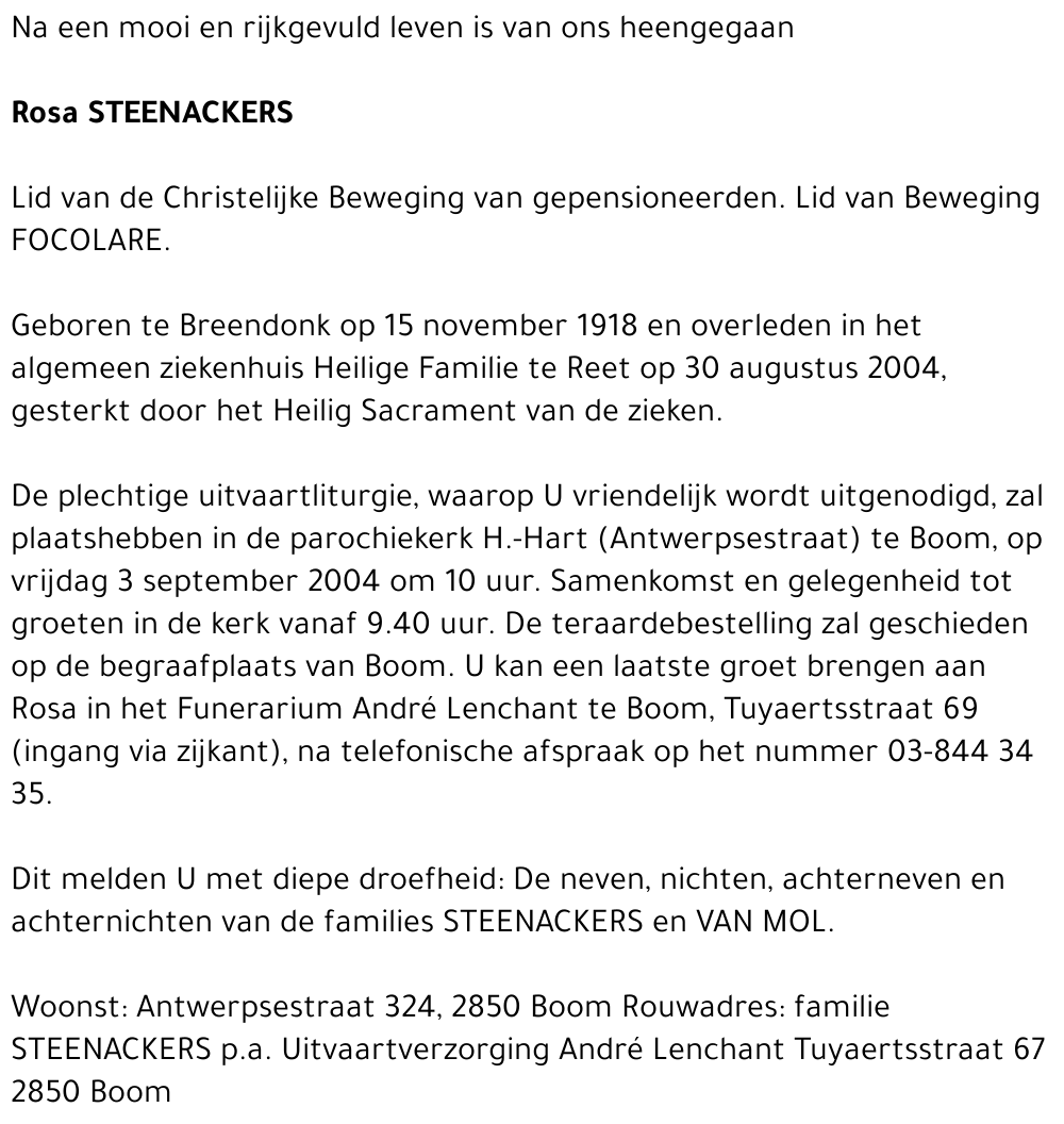 Rosa Steenackers