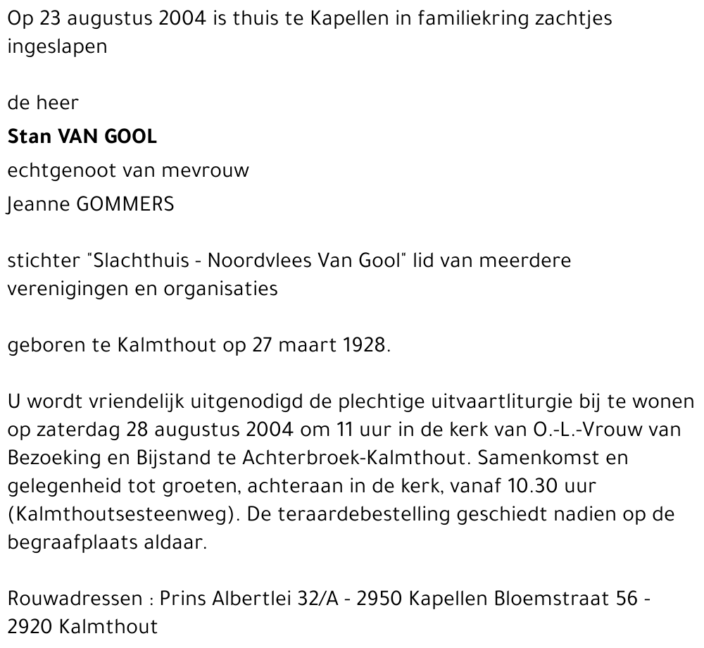 Stan VAN GOOL