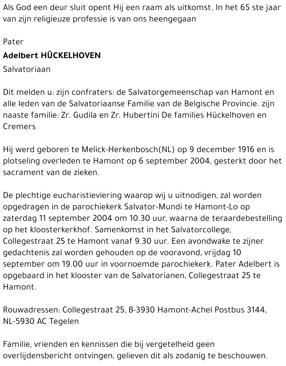 Adelbert HÜCKELHOVEN