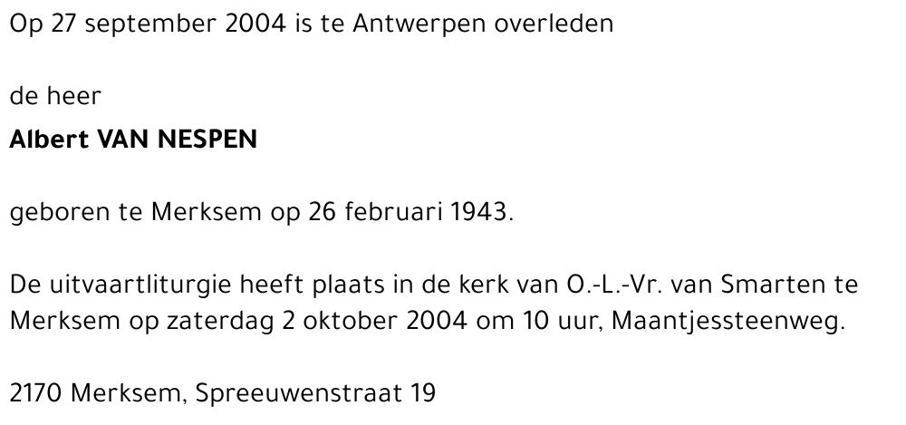 Albert VAN NESPEN