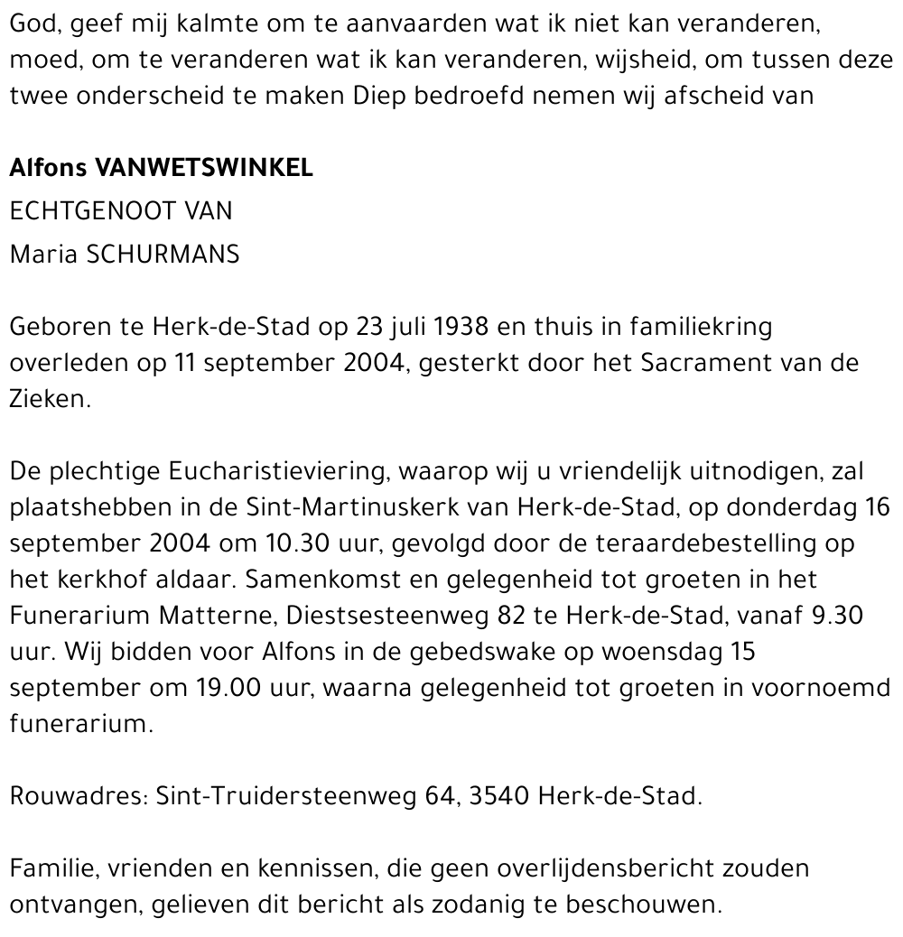 ALFONS VANWETSWINKEL