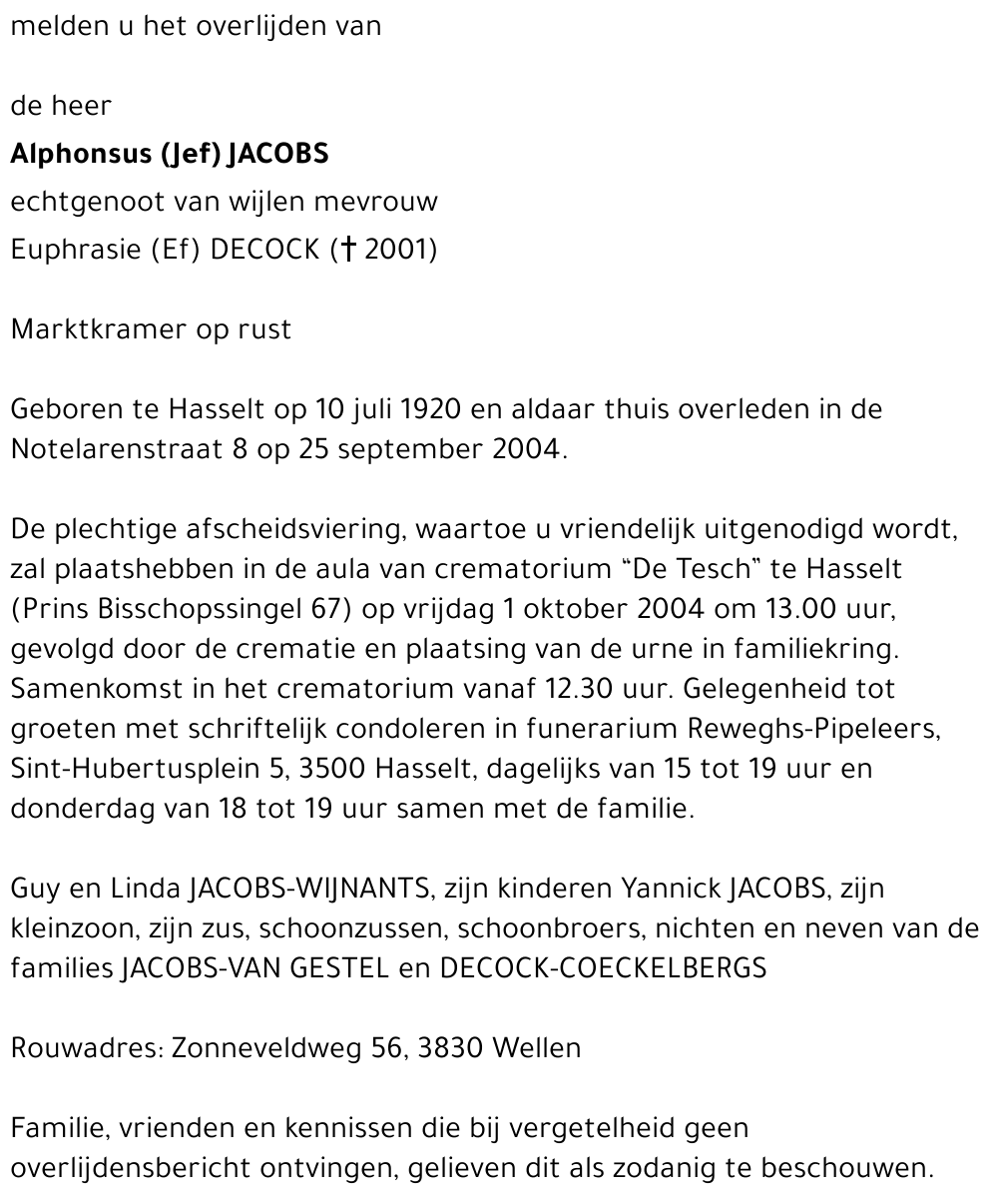 Alphonsus (Jef) Jacobs