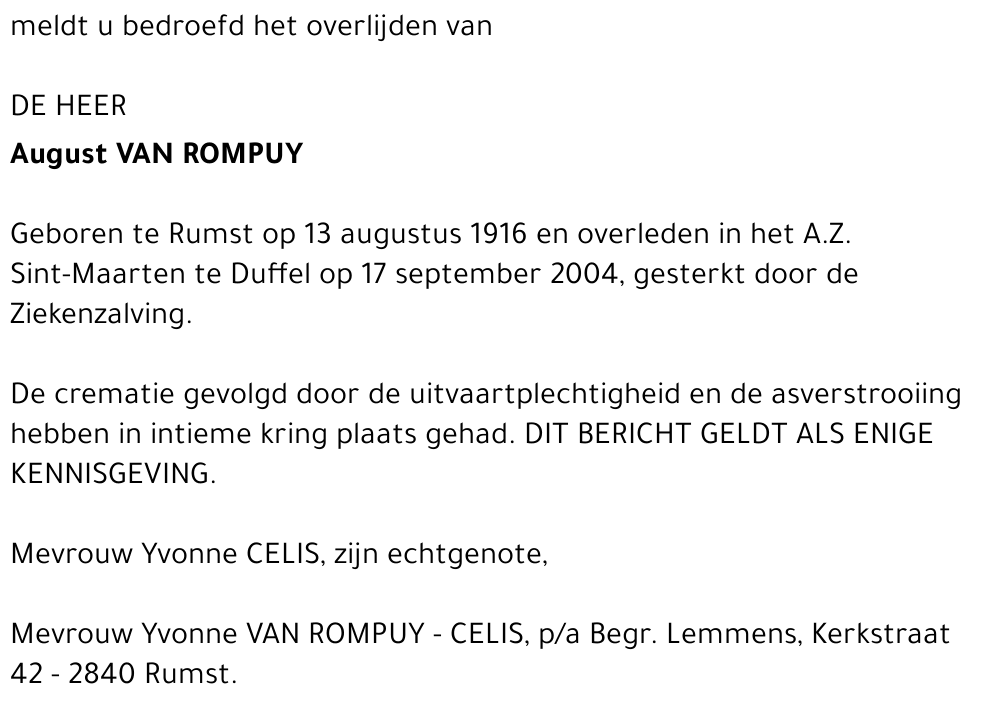 August VAN  ROMPUY