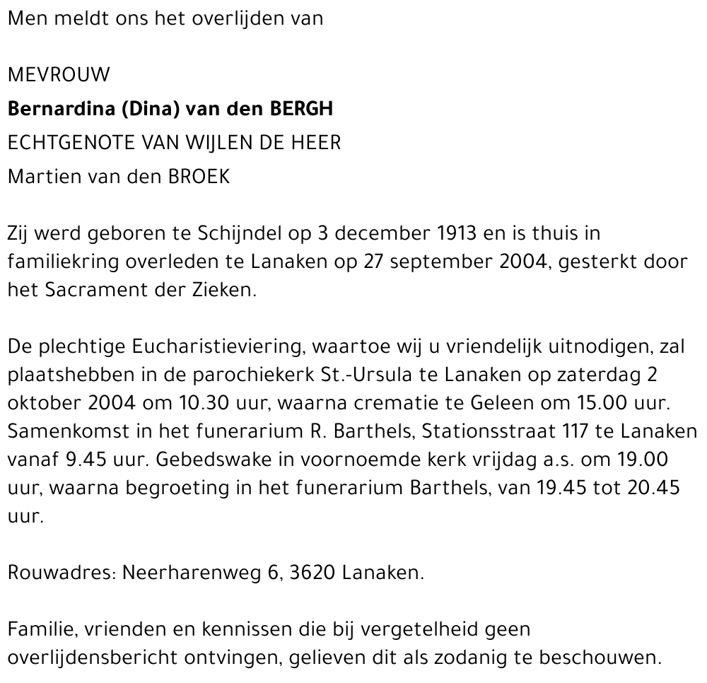 Bernardina van den Bergh