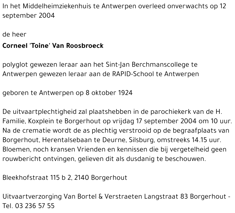 Corneel Van Roosbroeck