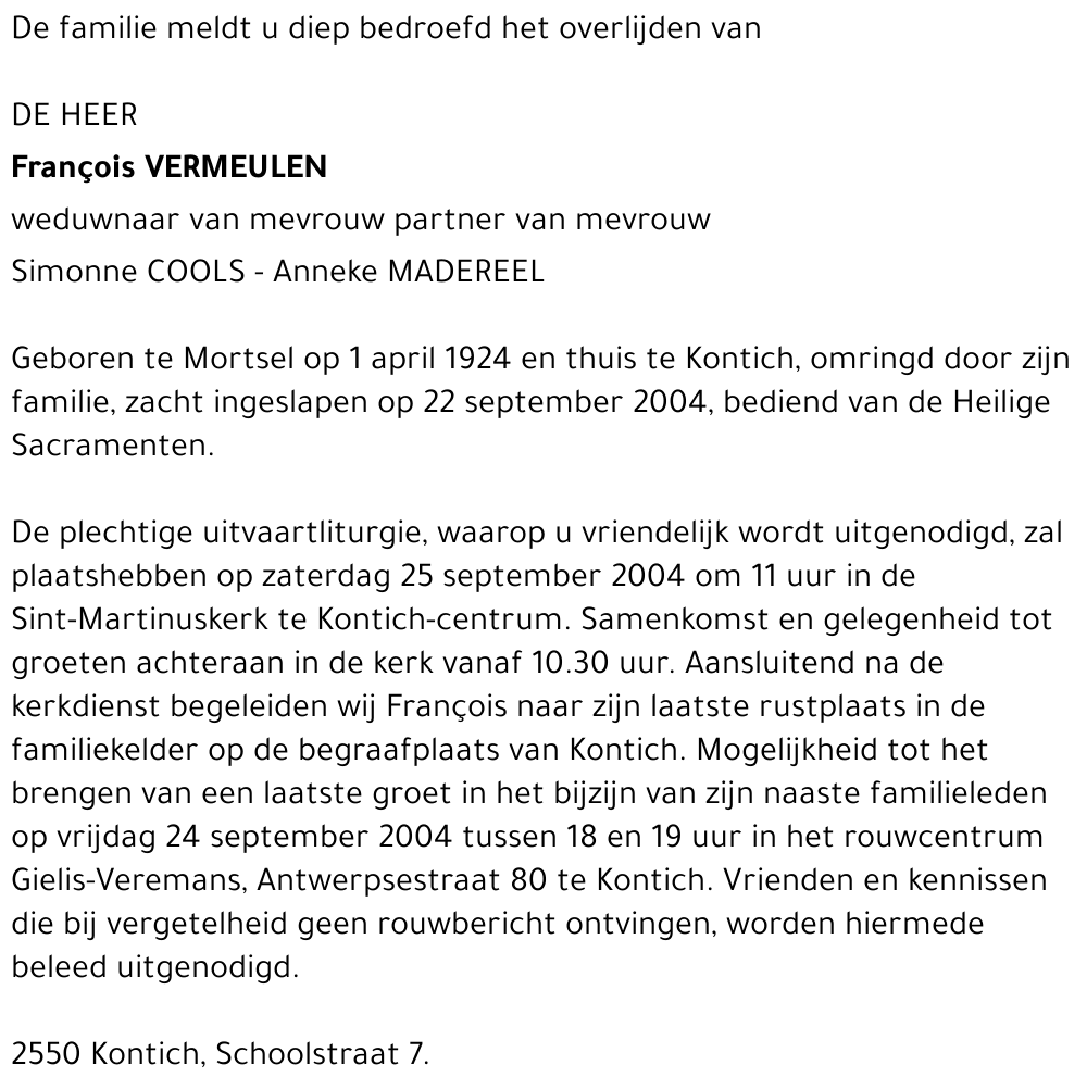 FRANCOIS VERMEULEN