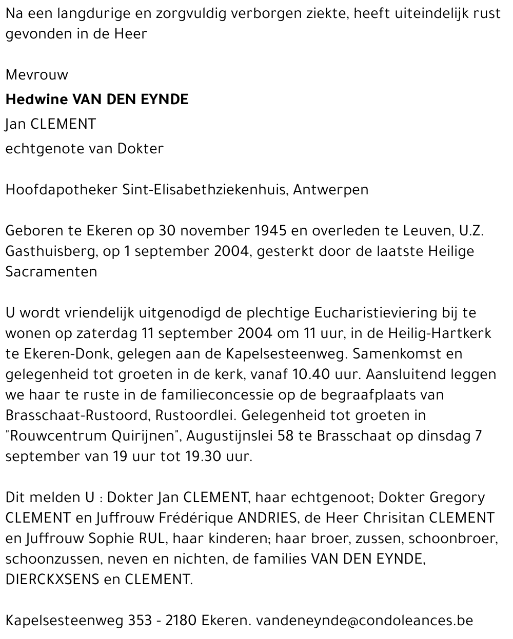 Hedwine Van den Eynde