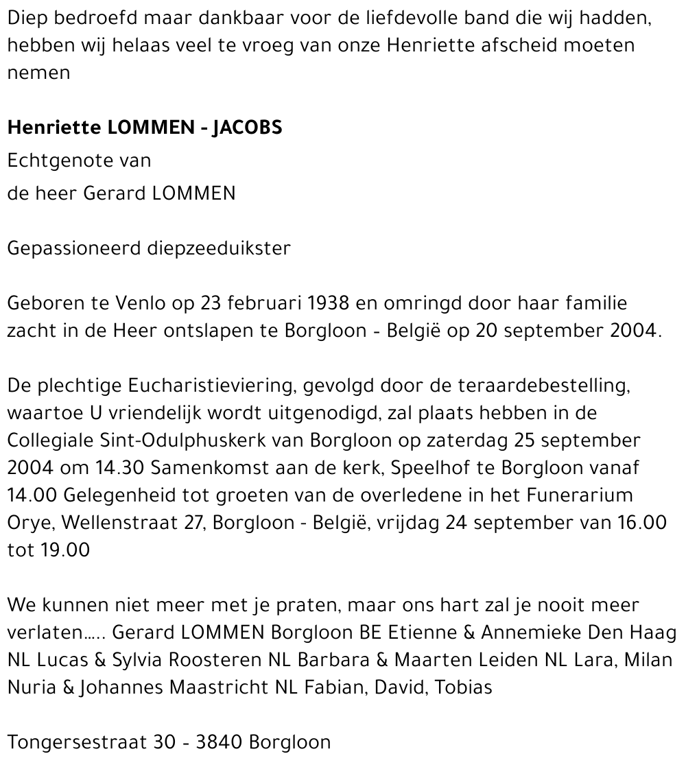 Henriette LOMMEN-JACOBS