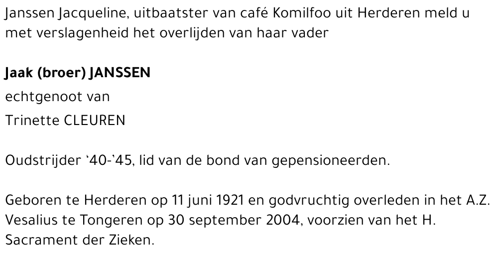 Jaak (broer) JANSSEN