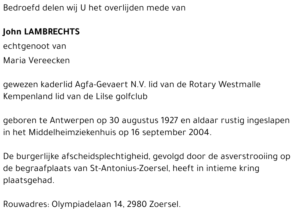 John LAMBRECHTS